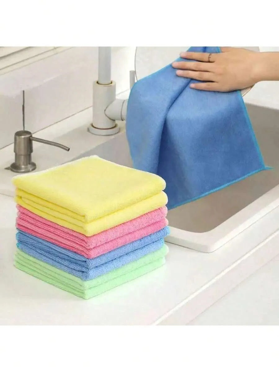 Juego de 10 paños de limpieza de microfibra multicolor para cocina, baño, hogar y menaje del hogar, colores surtidos